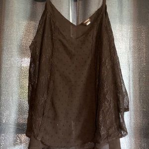 Torrid Spaghetti Strap Black lace Pattern Top